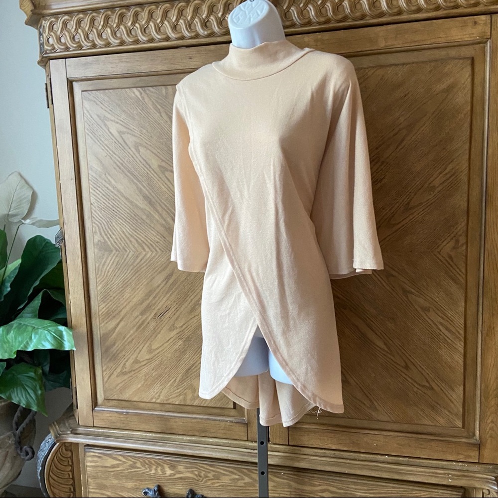 Yoins Tan mini sweater open front dress